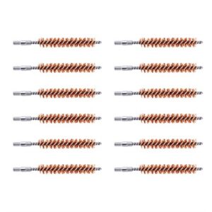 Twelve copper bore brushes for gun cleaning.