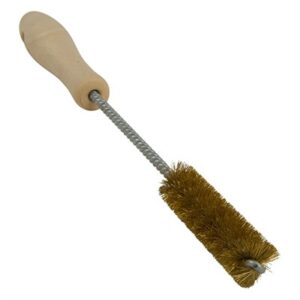 Wire brushing tool with wooden handle