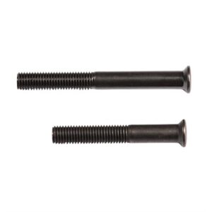 Two black Phillips screws, different lengths