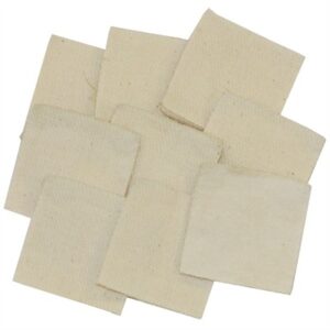 Square cotton patches for gun cleaning