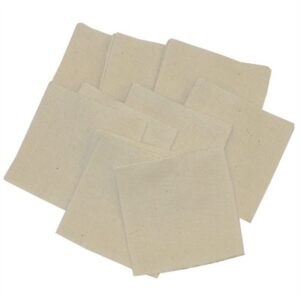 Stack of beige fabric squares