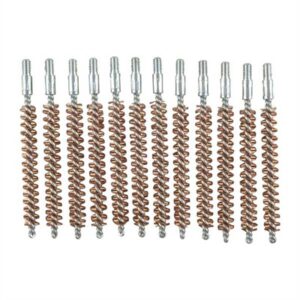 Brass gun cleaning brushes in a row