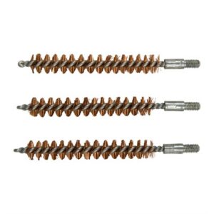 Three copper bore cleaning brushes for firearms.