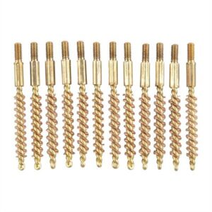 Brass bore brush for gun cleaning, threaded ends