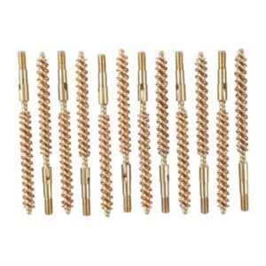 Bronze rifle cleaning brushes, threaded ends, multiple pieces.