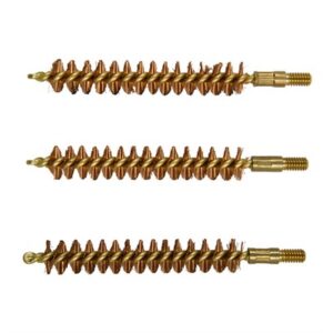 Three brass gun cleaning brushes