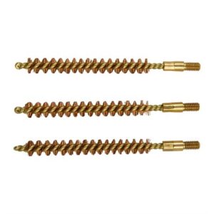 Three brass wire gun cleaning brushes
