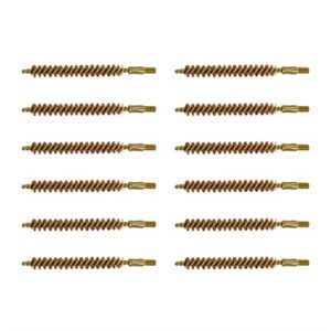 Set of twelve brass cleaning brushes for barrels