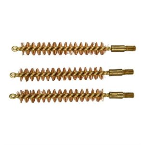 Three bronze gun cleaning brushes in a row