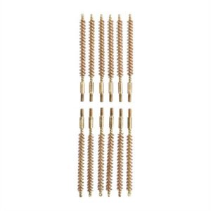 Set of rifle cleaning brushes in rows.