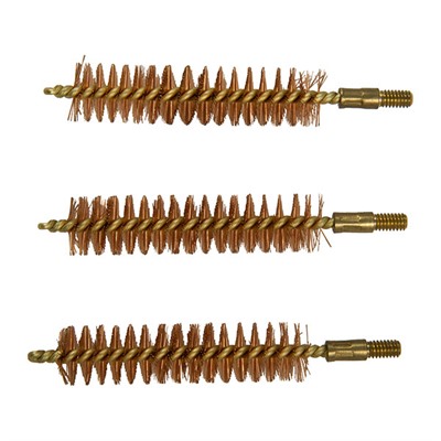 Three brass gun cleaning brushes