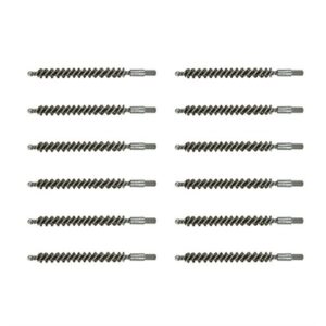 Stainless steel bore cleaning brushes, set of twelve.