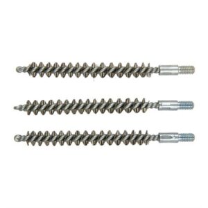 Three spiral wire gun cleaning brushes