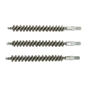 Three metal gun cleaning bore brushes