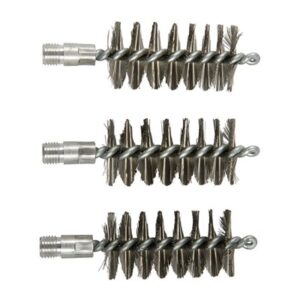 Three steel twisted wire cleaning brushes
