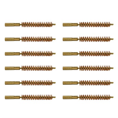 Brass bore brushes, set of ten, for gun cleaning.