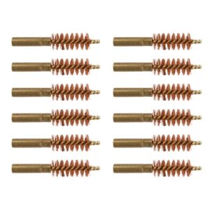 Twelve bronze gun cleaning brushes in rows