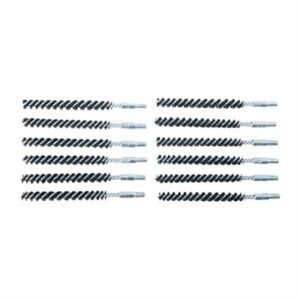 Ten black bore brushes in two rows