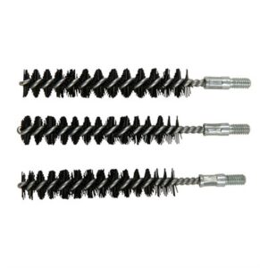 Three black spiral gun cleaning brushes