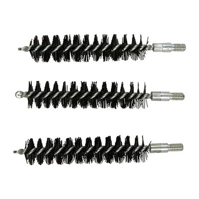 Three coiled wire gun cleaning brushes.