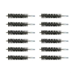 Ten rifle bore cleaning brushes in two rows.