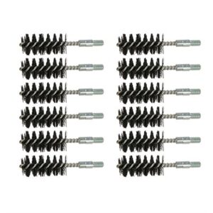 Ten black spiral wire brushes for cleaning pipes.