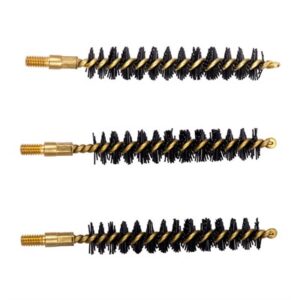 Three brass spiral gun cleaning brushes