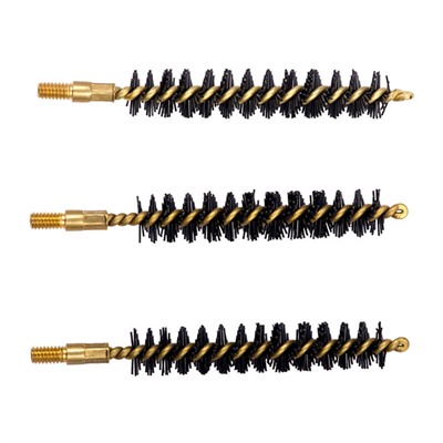 Three brass spiral gun cleaning brushes