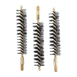 Three twisted wire gun cleaning brushes