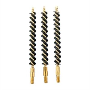 Three brass spiral gun cleaning brushes