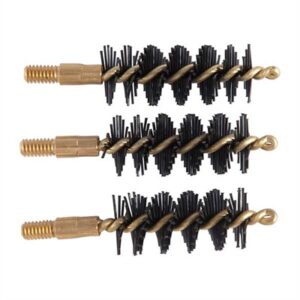 Three brass bore cleaning brushes for firearms