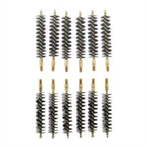Pack of twelve gun cleaning brushes with bristles