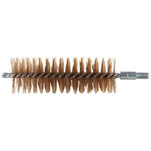 Coarse wire cleaning brush with brown bristles.