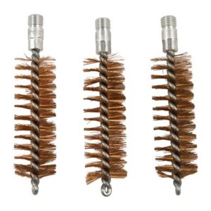 Three metal spiral cleaning brushes arranged vertically