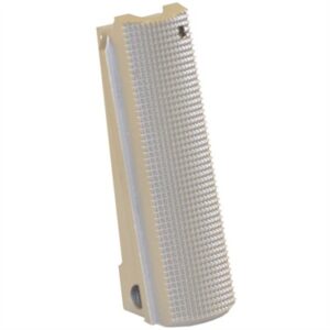 Beige textured metal part for machinery