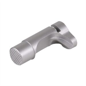 Metal lever with textured grip, firearm component