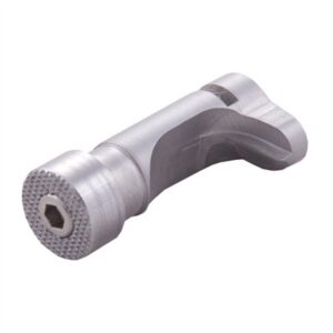 Silver metal lever with textured end