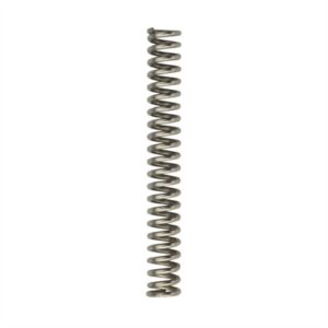 Metal coil spring, isolated, vertical position.
