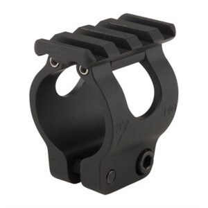 Black tactical flashlight mount with picatinny rail