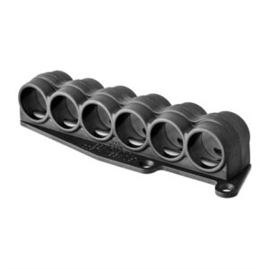Black plastic cable organizer with six slots
