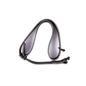 Black leather rifle sling with adjustable buckle