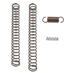Various metal springs in different sizes and shapes.