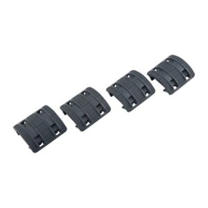 Four black rail covers for tactical accessories