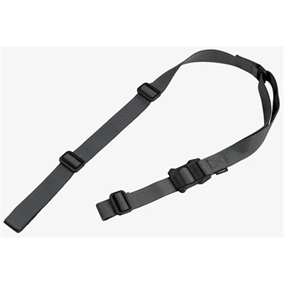 Adjustable black strap with plastic buckles.