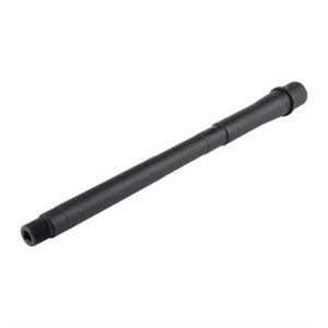 Black rifle barrel with threaded end