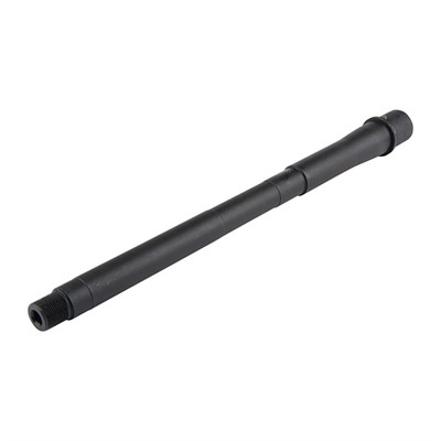Black rifle barrel with threaded end