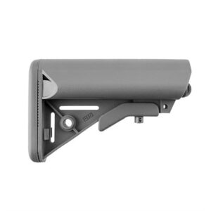 Gray adjustable rifle stock with B5 marking.