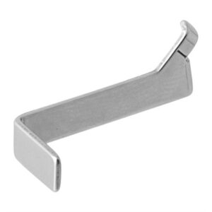 Silver metallic hook latch for door hardware