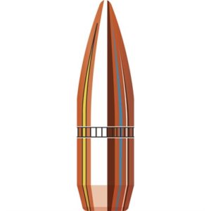 Illustration of a bullet with colorful stripes