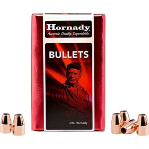 Hornady bullets packaging with copper bullets displayed